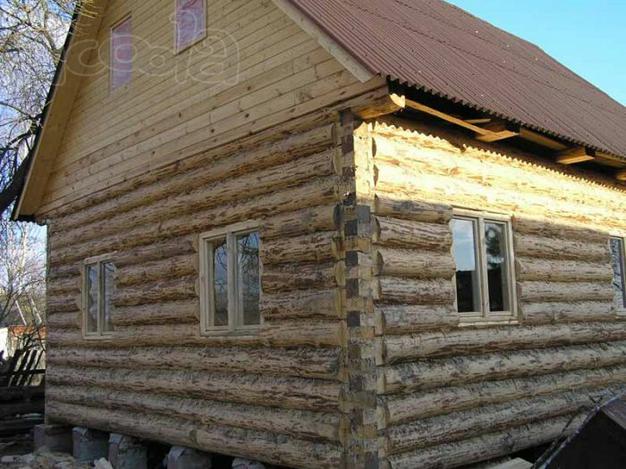 Срубы, дома, бани из окоренного бревна