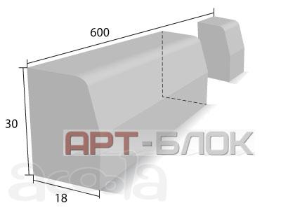 Камень бордюрный (бортовой) - БР 600х30х18-A-IV (дорожный)